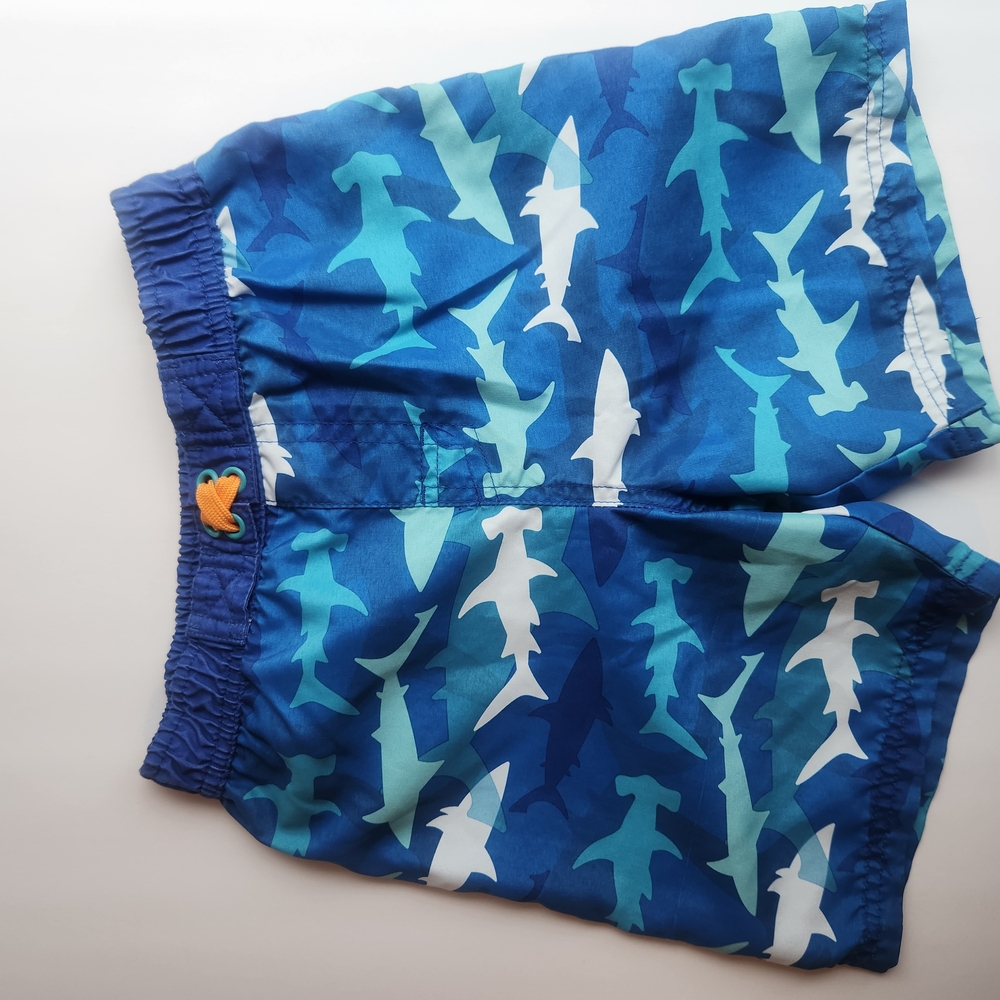 FreeStyle boys Shark Print Blue Swim Shorts
